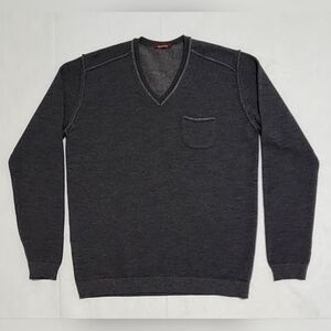 Mens BRAMANTE Extra Fine Merino Wool V-Neck Pocket Sweater Size 50